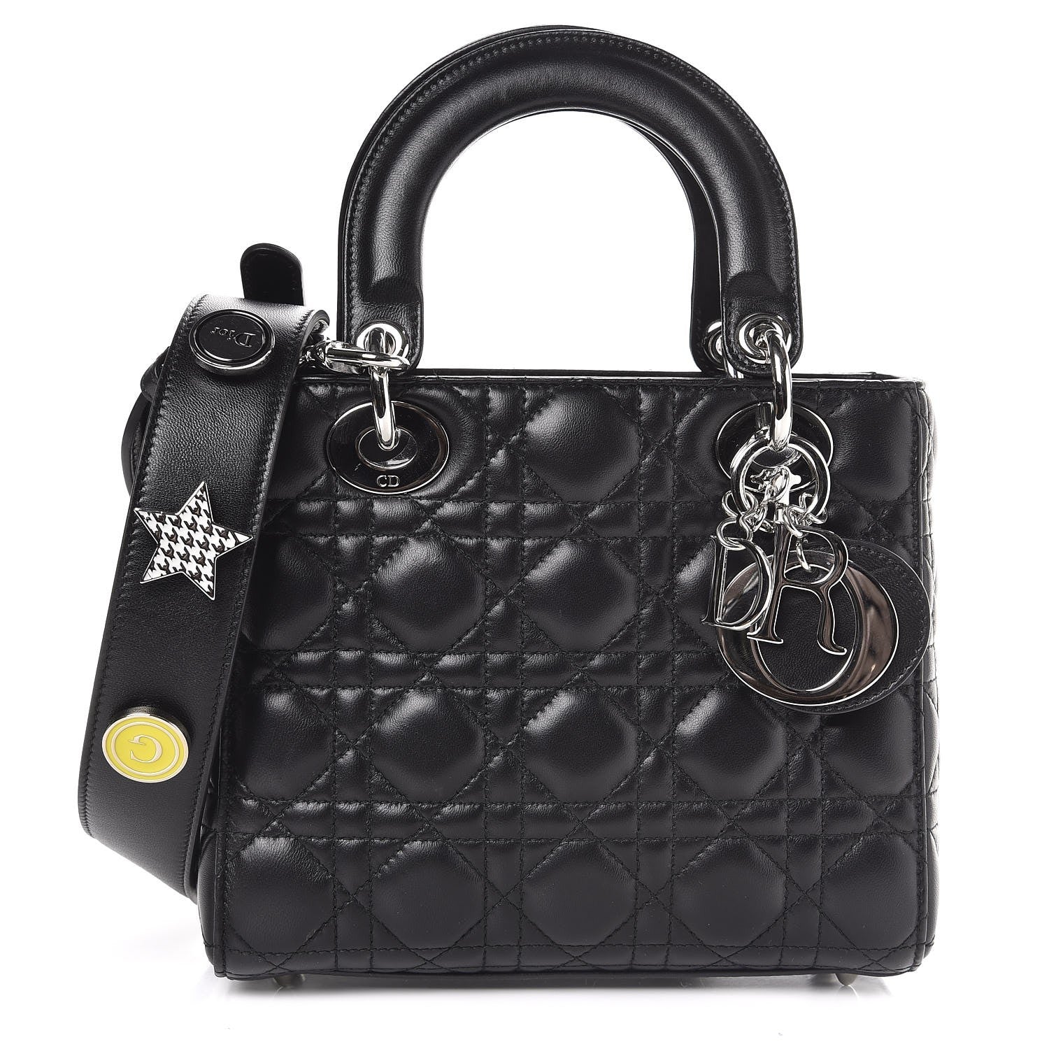 Christian Dior Lambskin Cannage Small Lucky Badges My Lady Dior Black 1 of 8