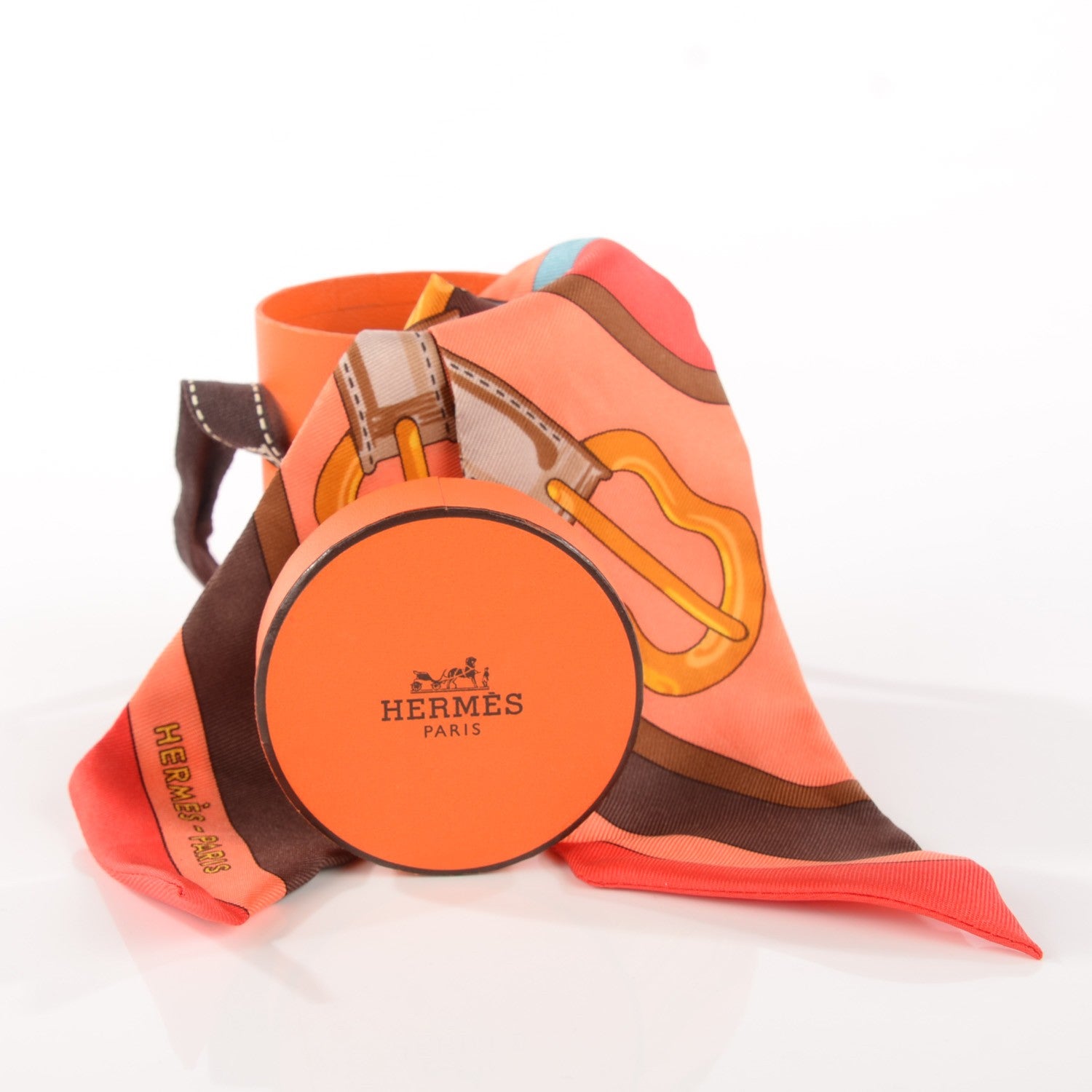 Hermes Silk Coaching Twilly Bleu Klein Turquoise Rouge 3 of 5