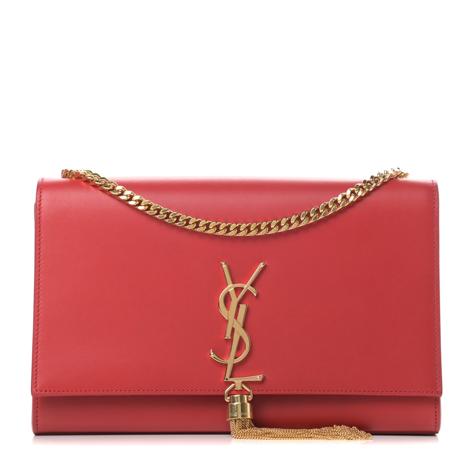 Saint Laurent Smooth Calfskin Medium Classic Monogram Kate Tassel Satchel New Lipstick 1 of 12