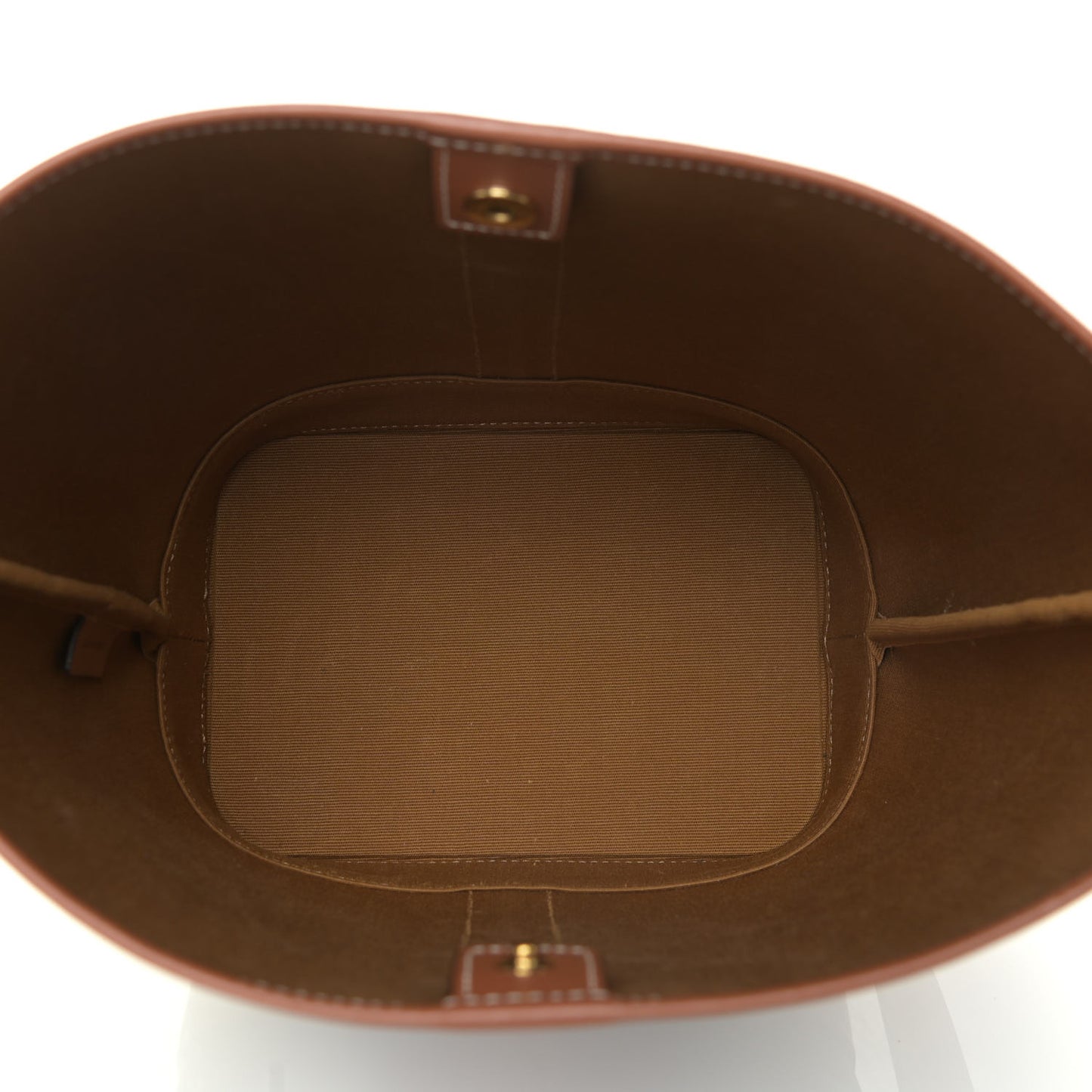 Triomphe Canvas Calfskin Small Bucket Bag Tan