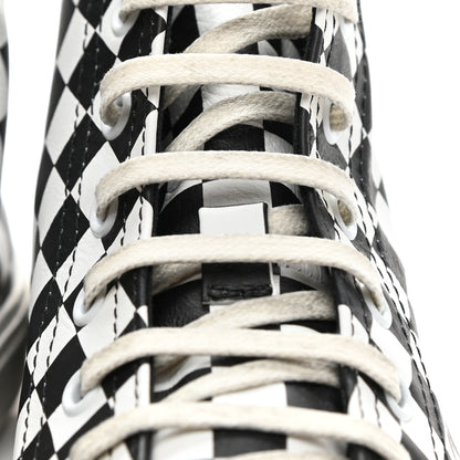 Saint Laurent Calfskin Checkered Print Bedford Hightop Sneakers 40.5 Black White 11 of 12