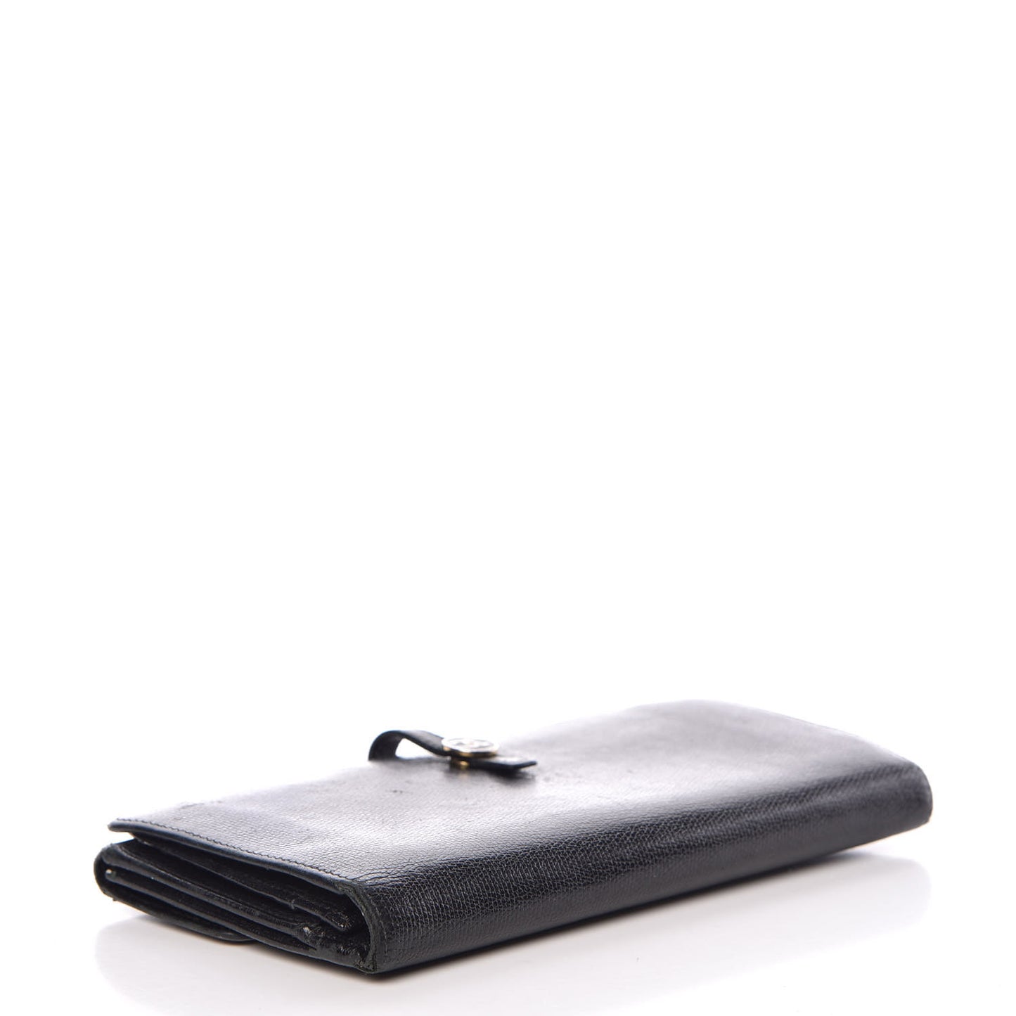 Grained Calfskin CC Button Wallet Black
