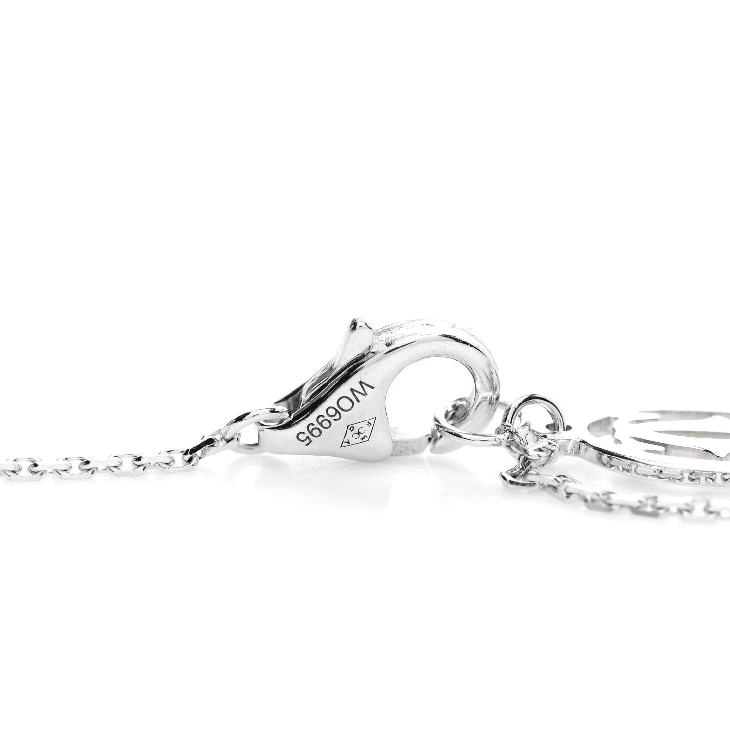 Cartier 18K White Gold Diamond Symbols Cross Pendant Necklace 4 of 4