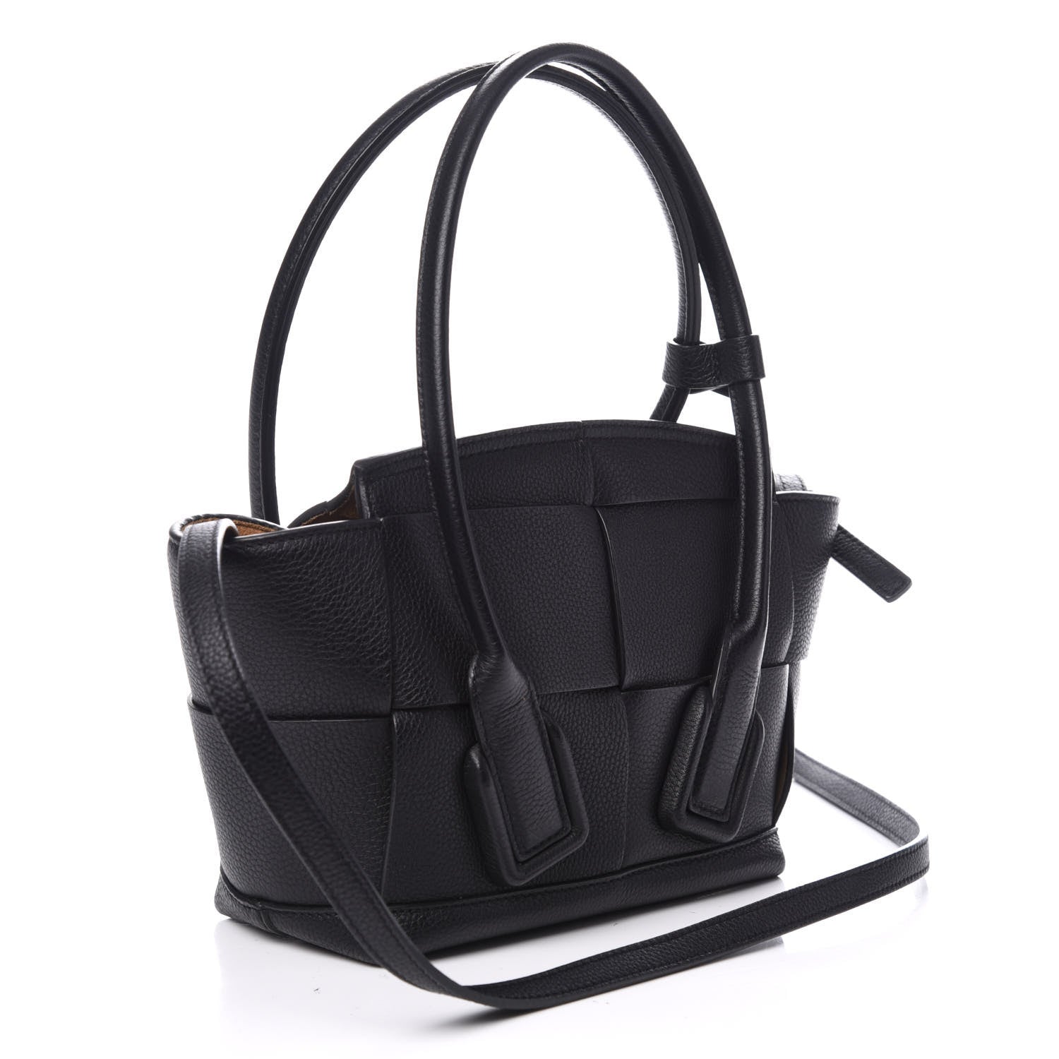 Bottega Veneta Grained Calfskin Mini Maxi Intrecciato Arco 33 Black 3 of 9