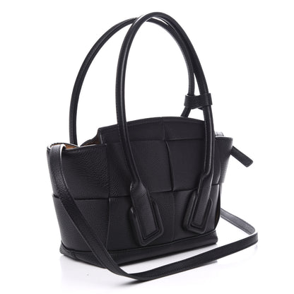 Bottega Veneta Grained Calfskin Mini Maxi Intrecciato Arco 33 Black 3 of 9
