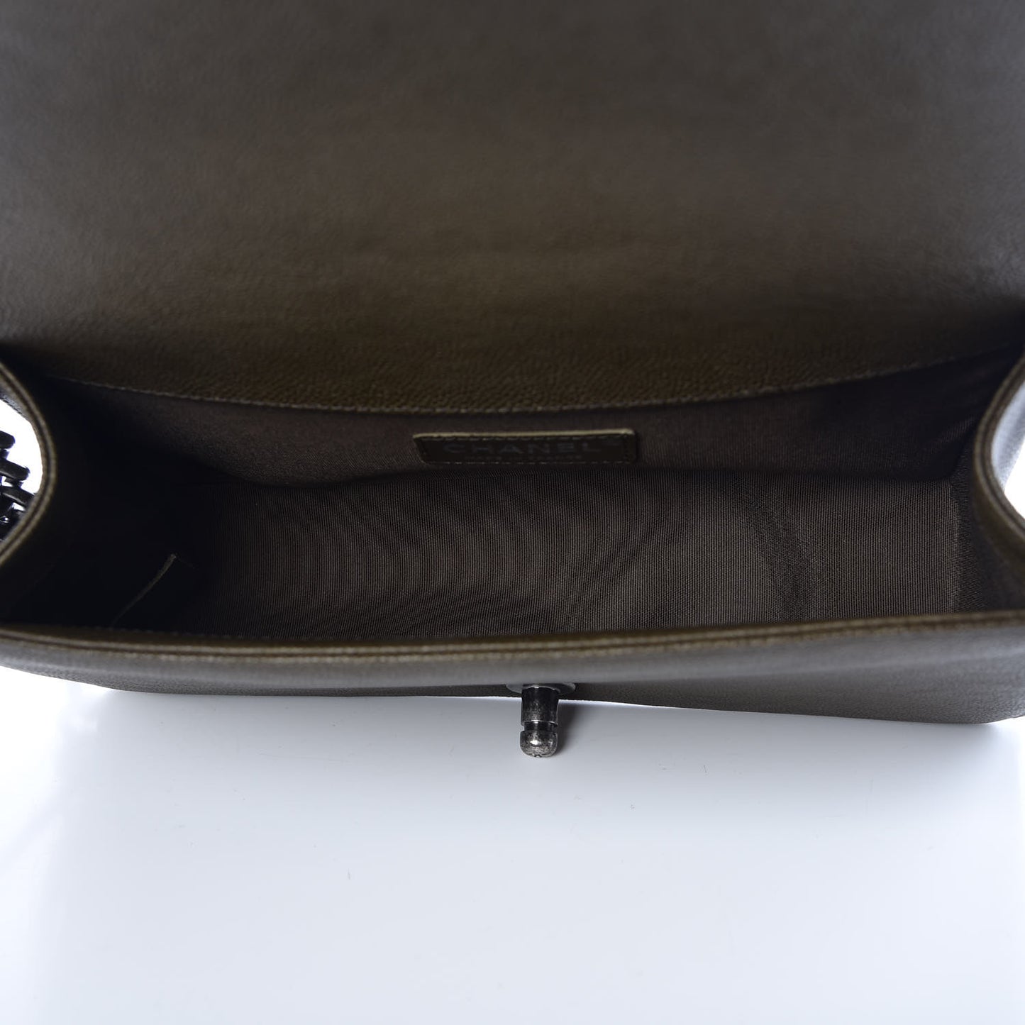 Caviar Quilted Medium Boy Flap Khaki