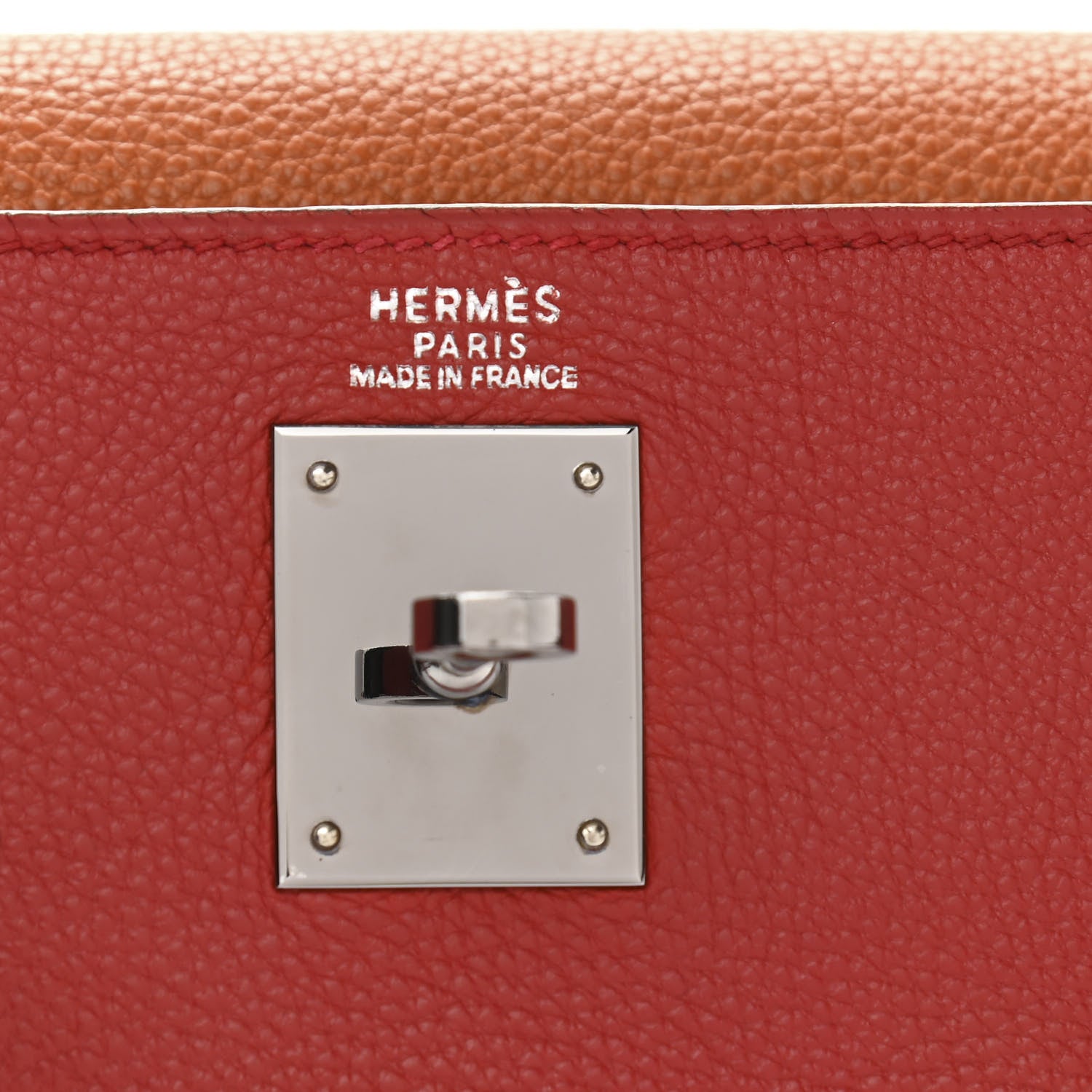 Hermes Togo Tri-Color Kelly Retourne 32 Vermillion Orange Ebene 6 of 16