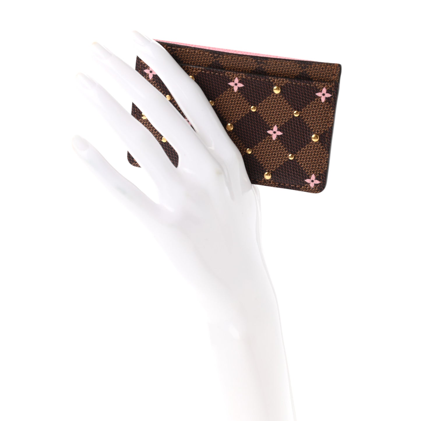 Damier Ebene Studded Card Holder
