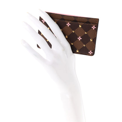 Louis Vuitton Damier Ebene Studded Card Holder 2 of 8