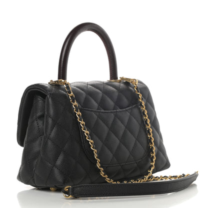 Chanel Caviar Lizard Quilted Mini Coco Handle Flap Black 3 of 11