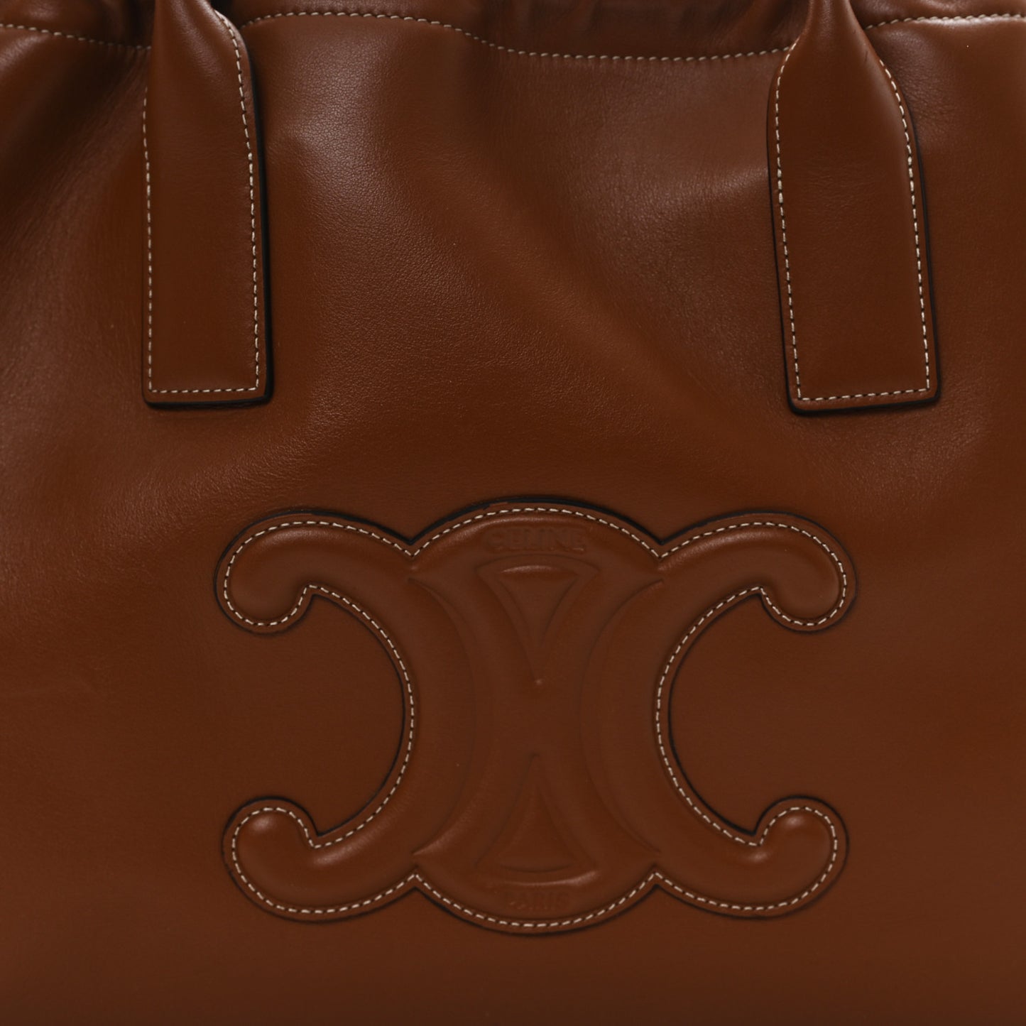 Smooth Calfskin Cuir Triomphe Cabas Drawstring Tan