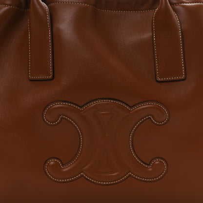 Celine Smooth Calfskin Cuir Triomphe Cabas Drawstring Tan 7 of 9
