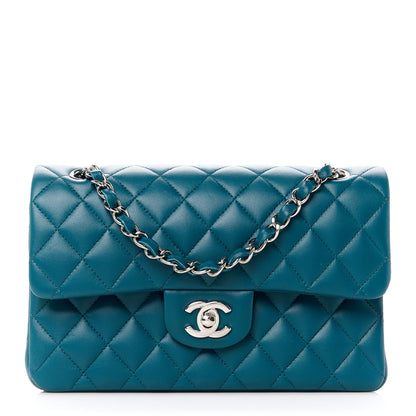 Chanel Lambskin Quilted Small Double Flap Dark Turqoise 1 of 12
