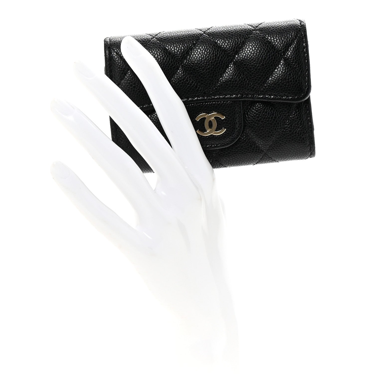 Chanel Caviar Quilted Classic 4 Key Holder Wallet Black 2 of 9