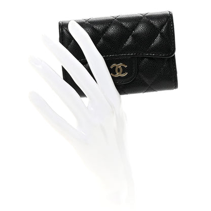 Chanel Caviar Quilted Classic 4 Key Holder Wallet Black 2 of 9