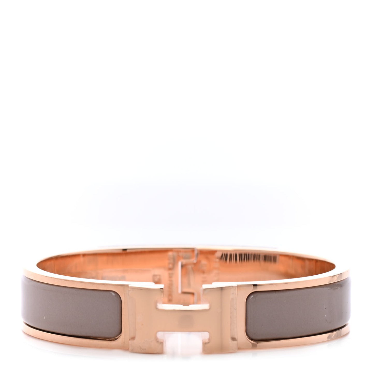 Enamel Narrow Clic Clac H Bracelet PM Marron Glace