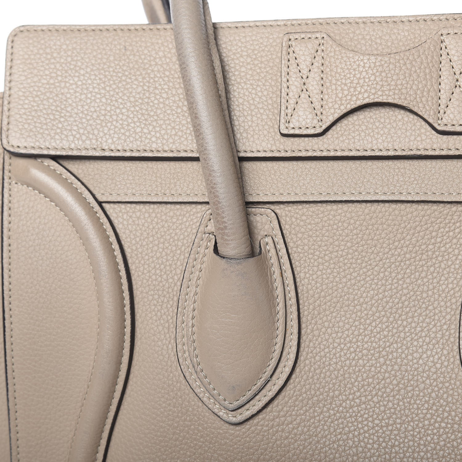 Celine Drummed Calfskin Mini Luggage Dune 14 of 23