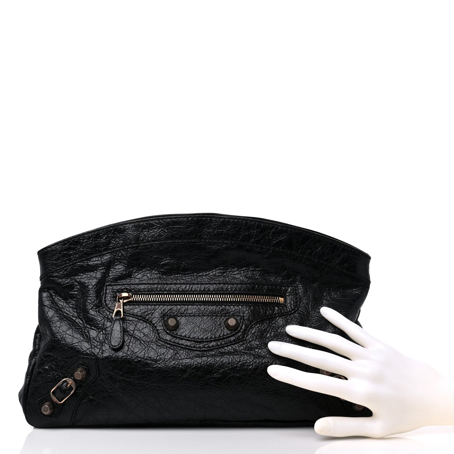 Agneau Giant 12 Gold Hardware Premier Clutch Black