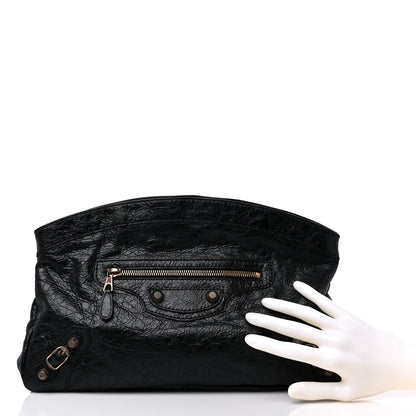 Balenciaga Agneau Giant 12 Gold Hardware Premier Clutch Black 3 of 10