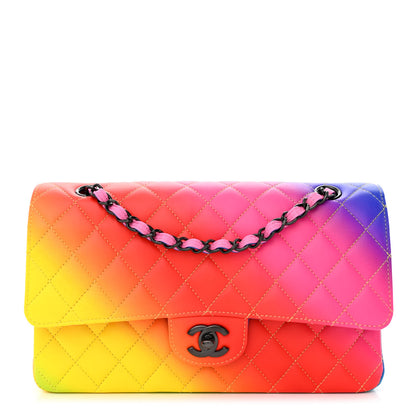 Chanel Calfskin Quilted Medium Rainbow Double Flap Multicolor 1 of 11