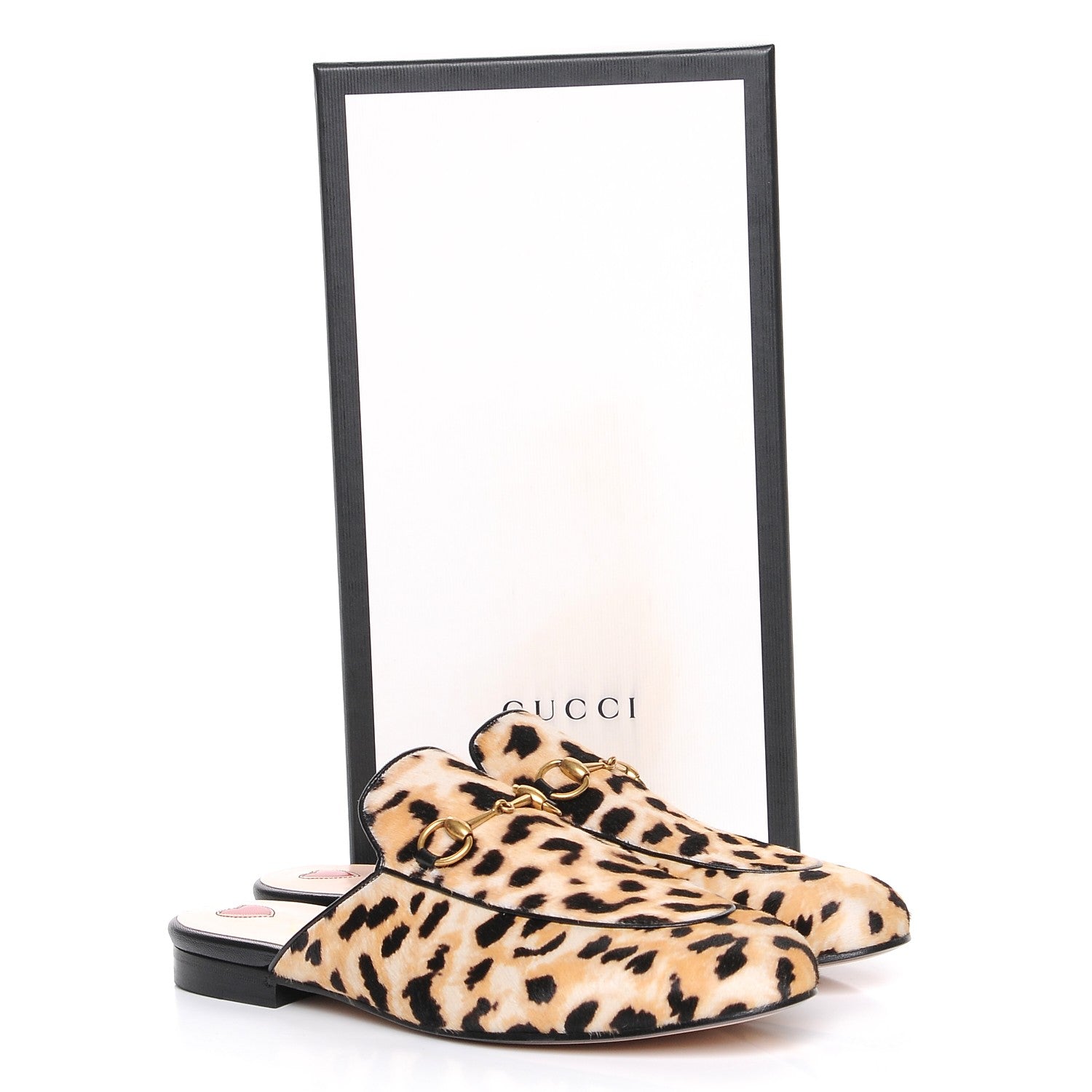 Gucci Calf Hair Leopard Print Womens Princetown Slippers 38.5 Naturale Black 9 of 9