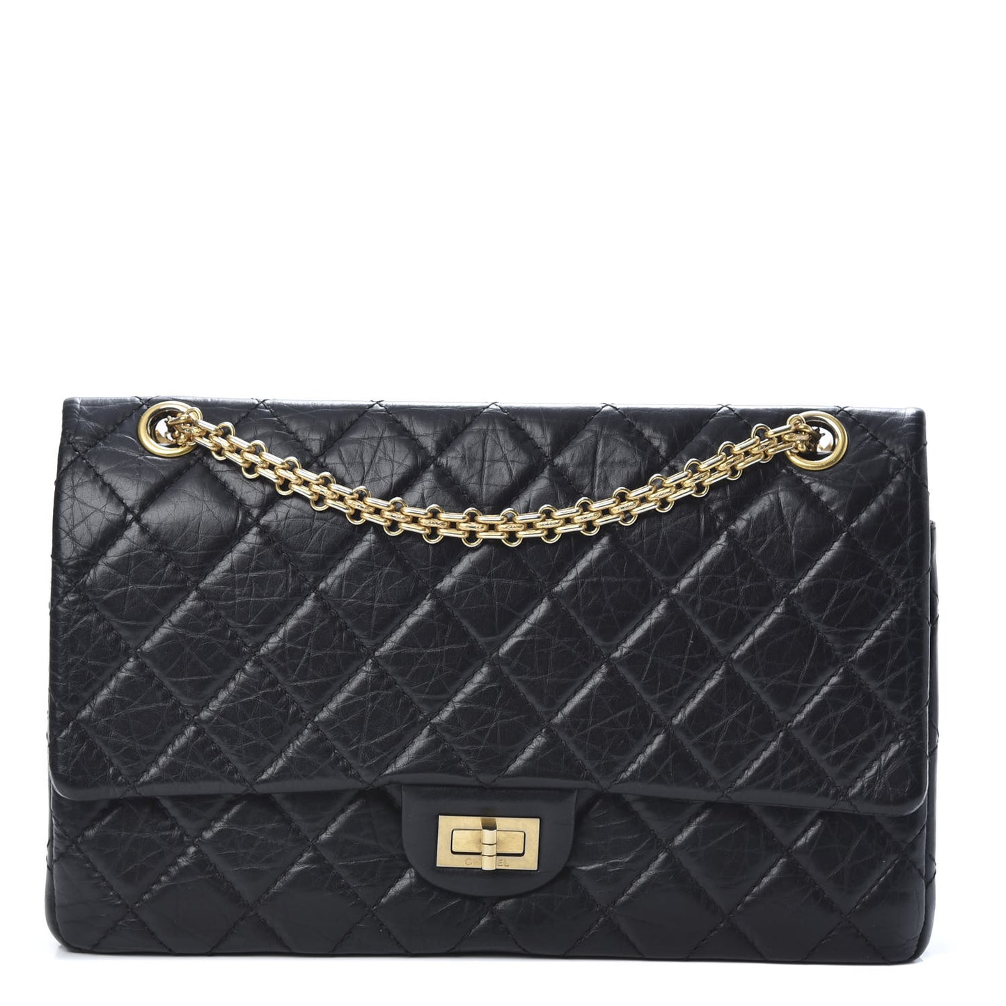 Aged Calfskin Quilted 2.55 Reissue 226 Flap Black