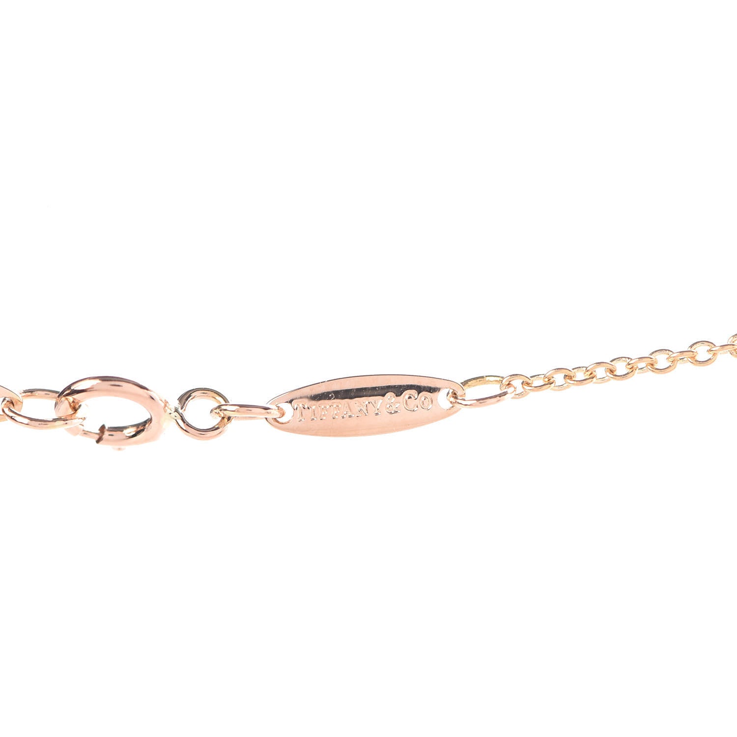 Tiffany 18K Rose Gold Diamond .03ct Elsa Peretti Diamonds by the Yard Pendant Necklace 5 of 5