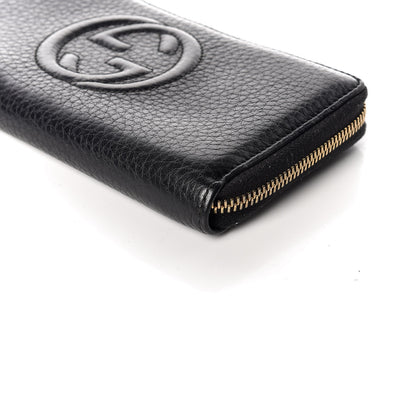 Gucci Pebbled Calfskin Soho Zip Around Wallet Black 9 of 10
