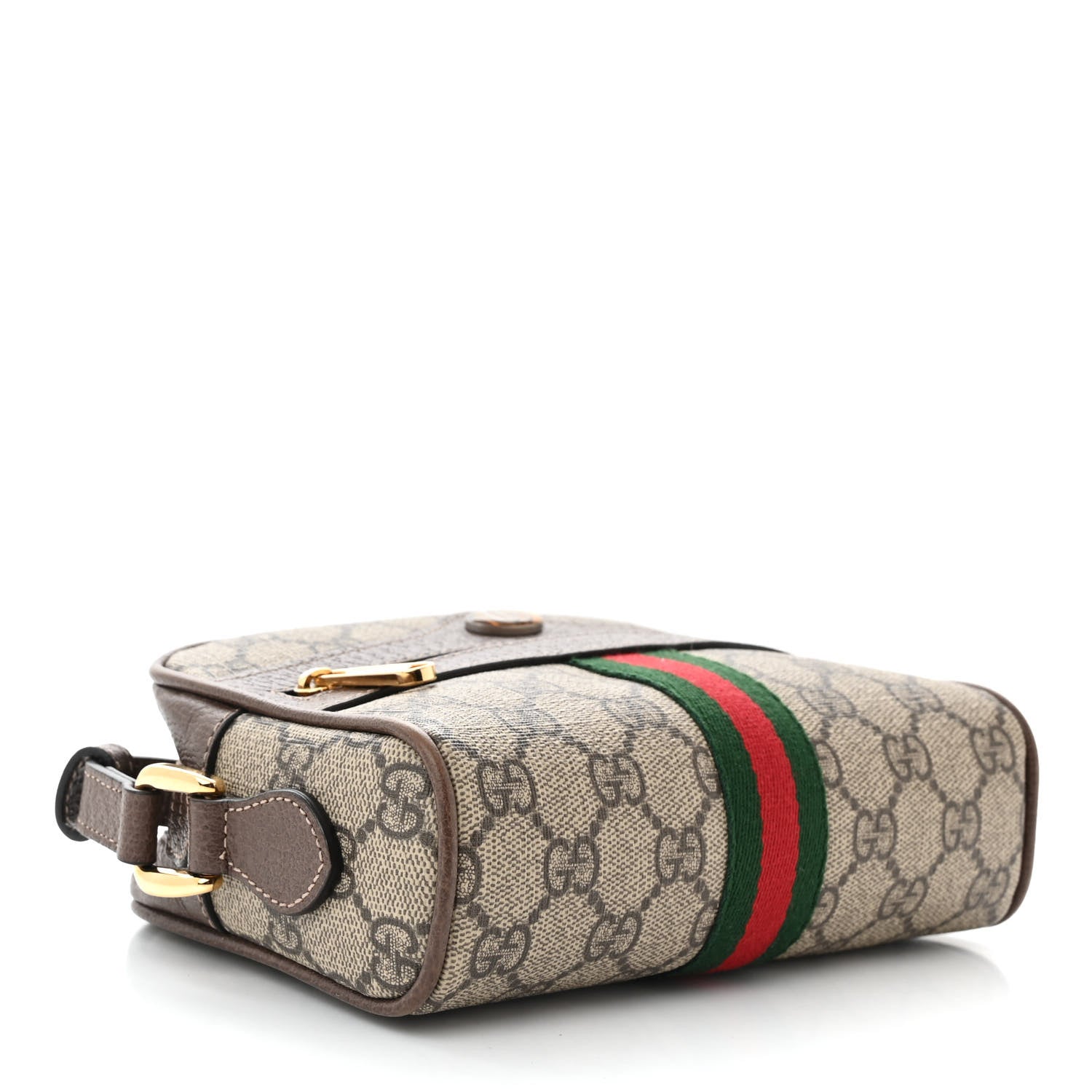 Gucci GG Supreme Monogram Web Mini Ophidia Shoulder Bag Brown 4 of 11