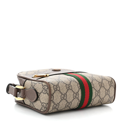 Gucci GG Supreme Monogram Web Mini Ophidia Shoulder Bag Brown 4 of 11