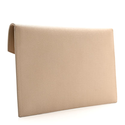 Saint Laurent Grain De Poudre Uptown Pouch Dark Beige 3 of 7