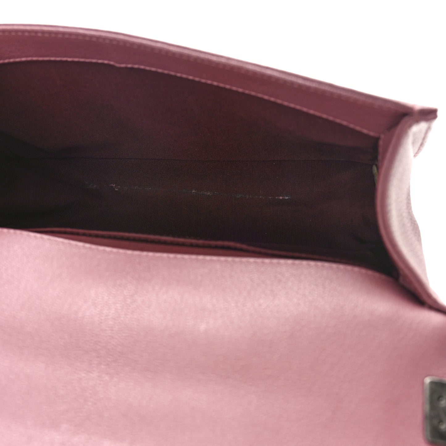 Goatskin Quilted Patent Medium Duo Boy Flap Pink Tan
