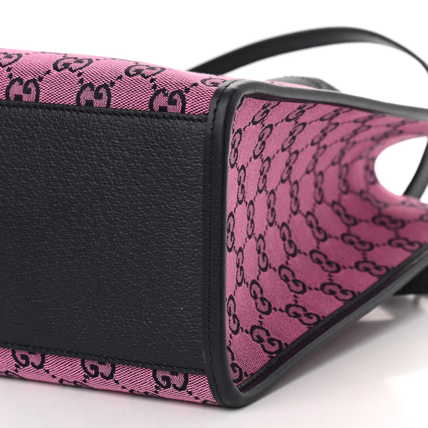 Gucci Monogram Multicolor Textured Dollar Calfskin Small Retro Interlocking G Tote Bag Pink Blue 10 of 10