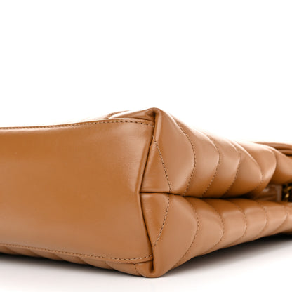 Saint Laurent Calfskin Y Quilted Monogram Medium Loulou Chain Satchel Dark Natural 10 of 13