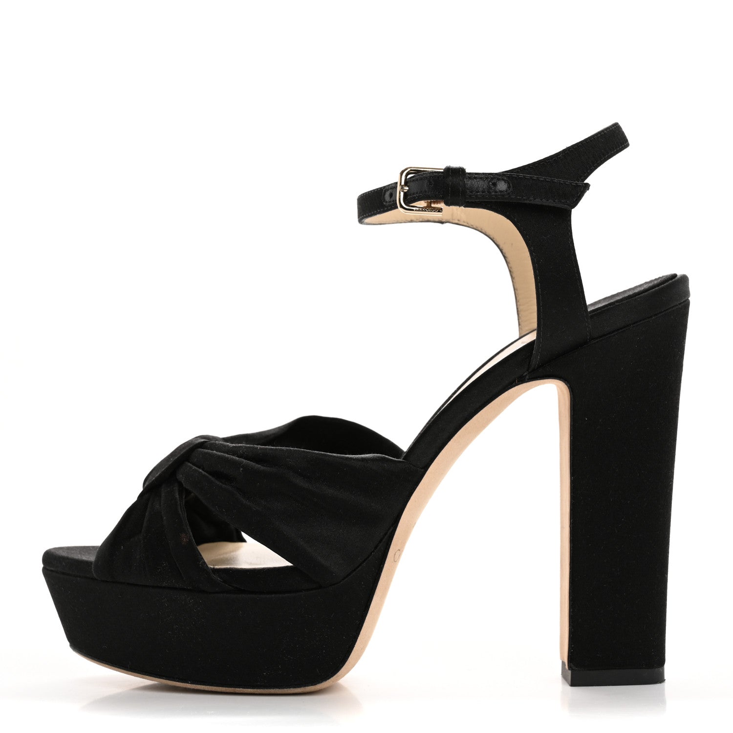Jimmy Choo Satin Heloise 120 Sandals 38 Black 1 of 9
