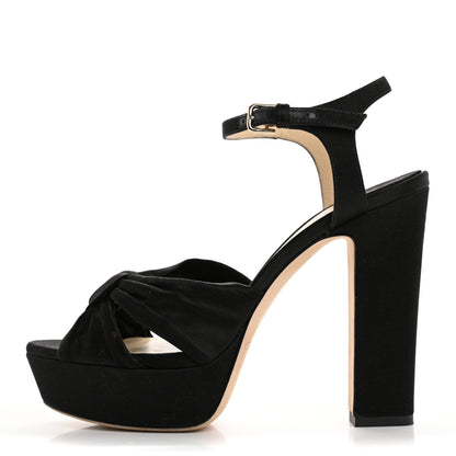 Jimmy Choo Satin Heloise 120 Sandals 38 Black 1 of 9