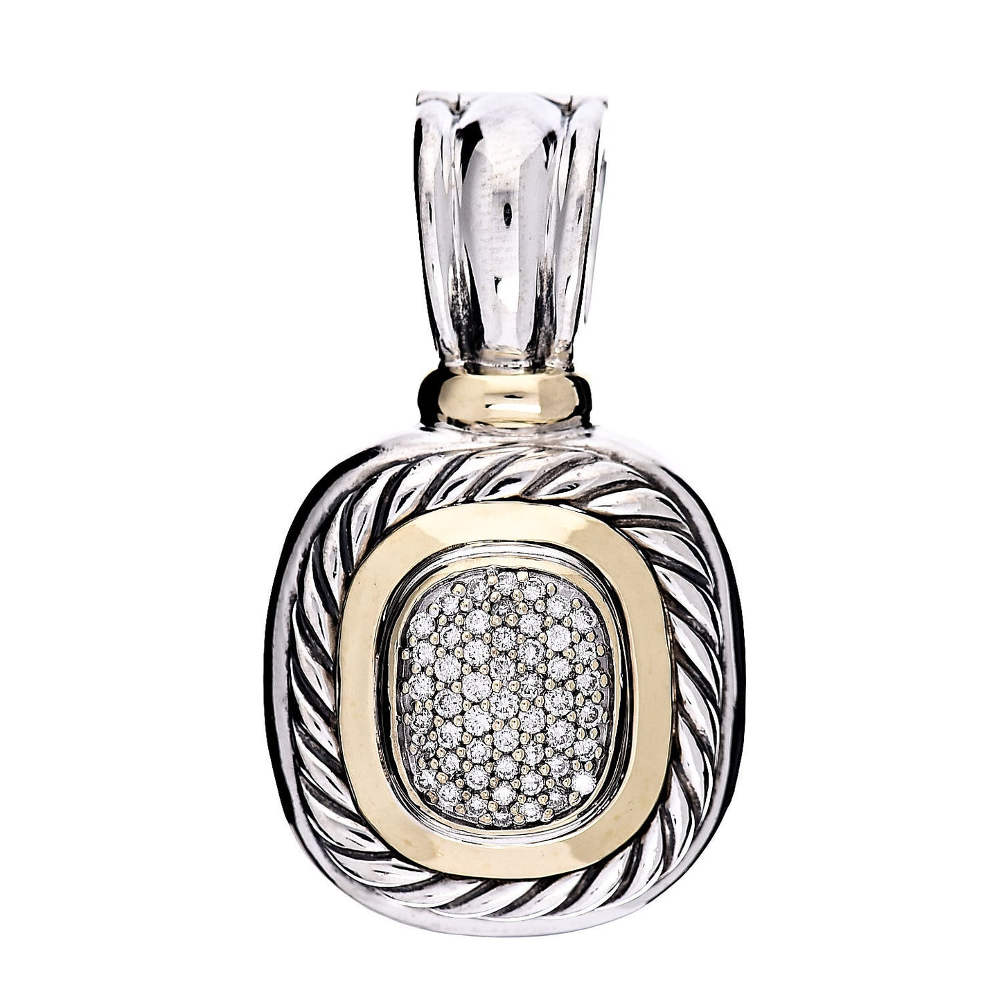 Sterling Silver 18K Yellow Gold Diamond Albion Enhancer Pendant