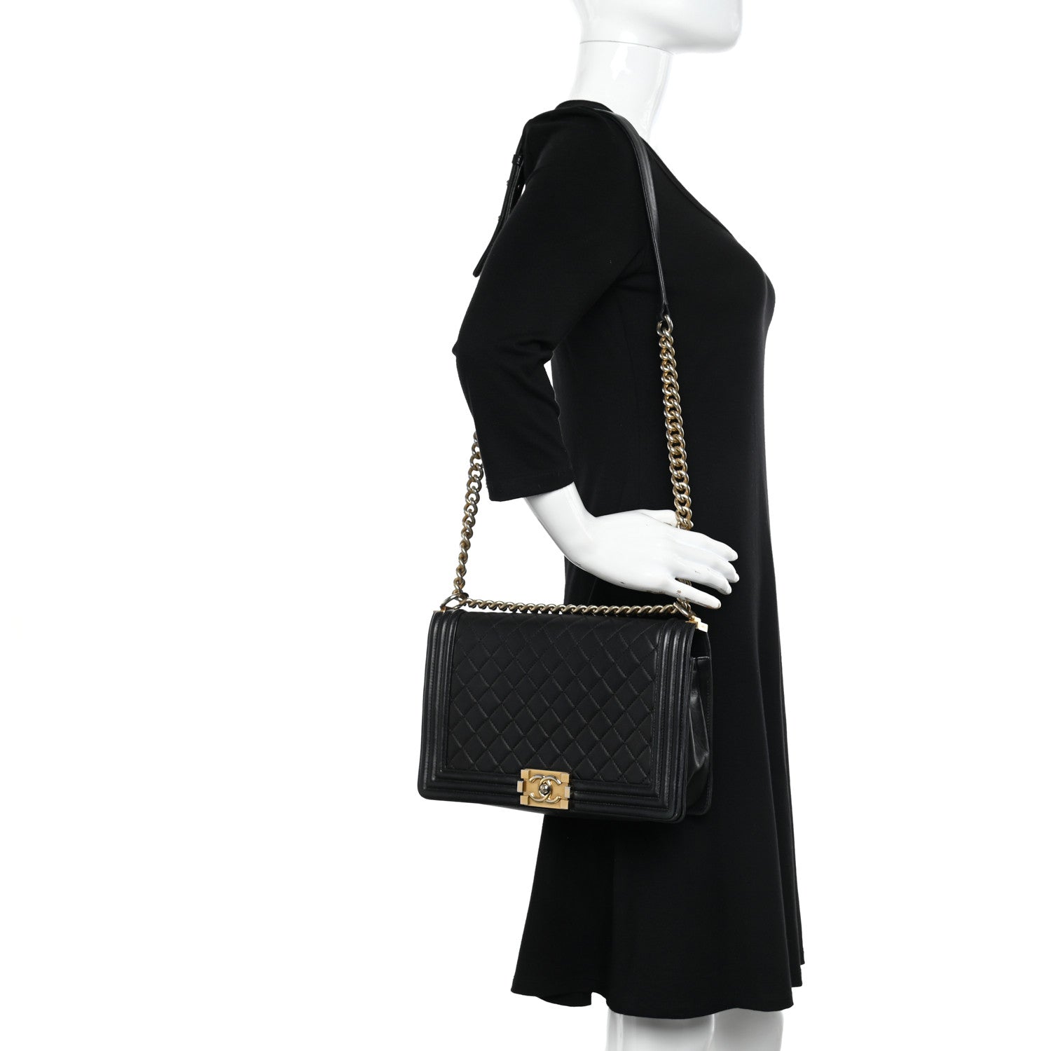 Chanel Lambskin Quilted New Medium Boy Flap Black 2 of 14