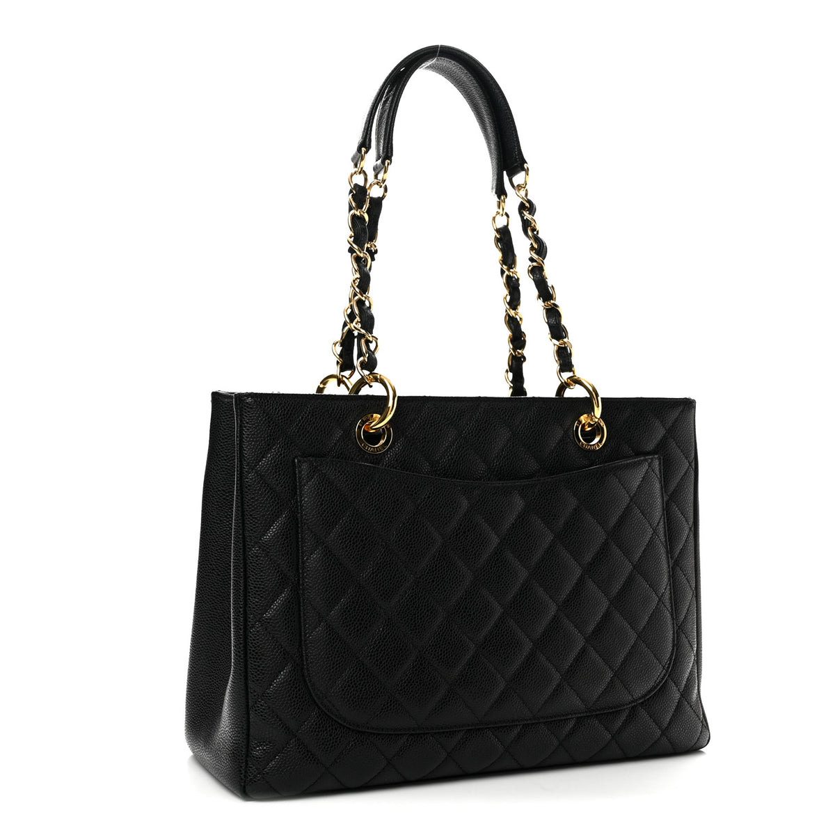 Caviar Quilted Grand Shopping Tote GST Black