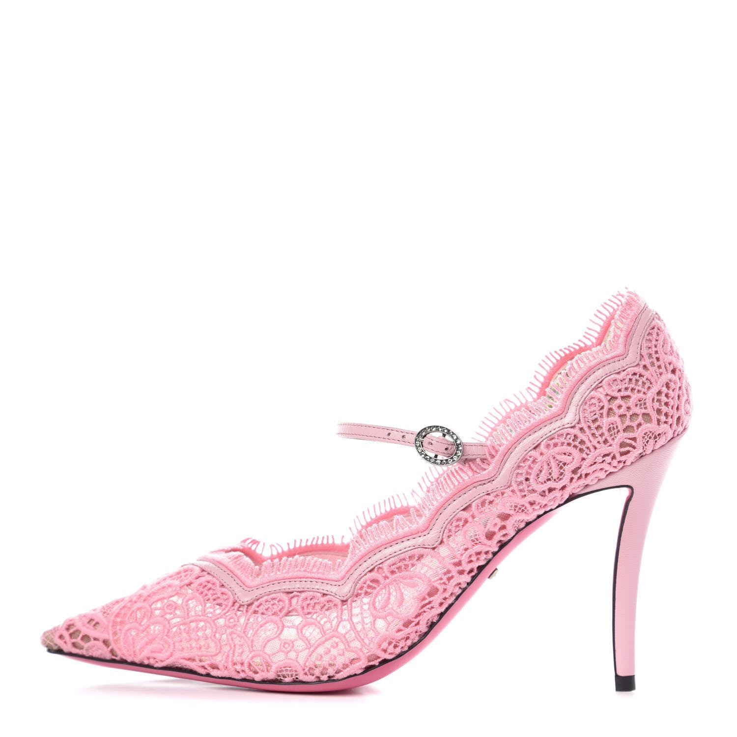 Gucci Lace Pizzo Venice Pumps 39 Sugar Pink 1 of 8