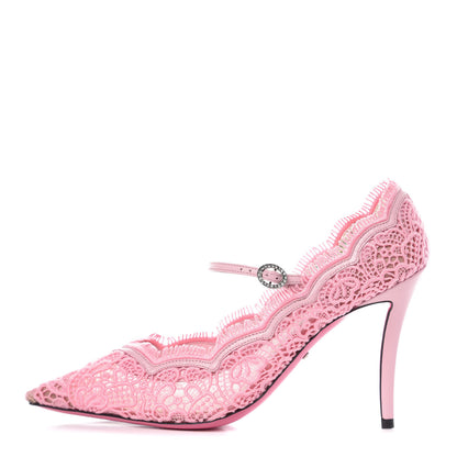 Gucci Lace Pizzo Venice Pumps 39 Sugar Pink 1 of 8