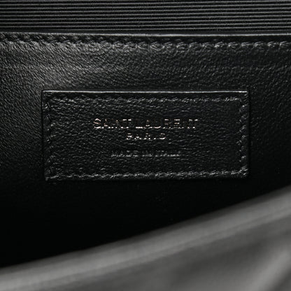 Saint Laurent Grain De Poudre Textured Mixed Matelasse Triquilt Medium Monogram Satchel Black 6 of 9