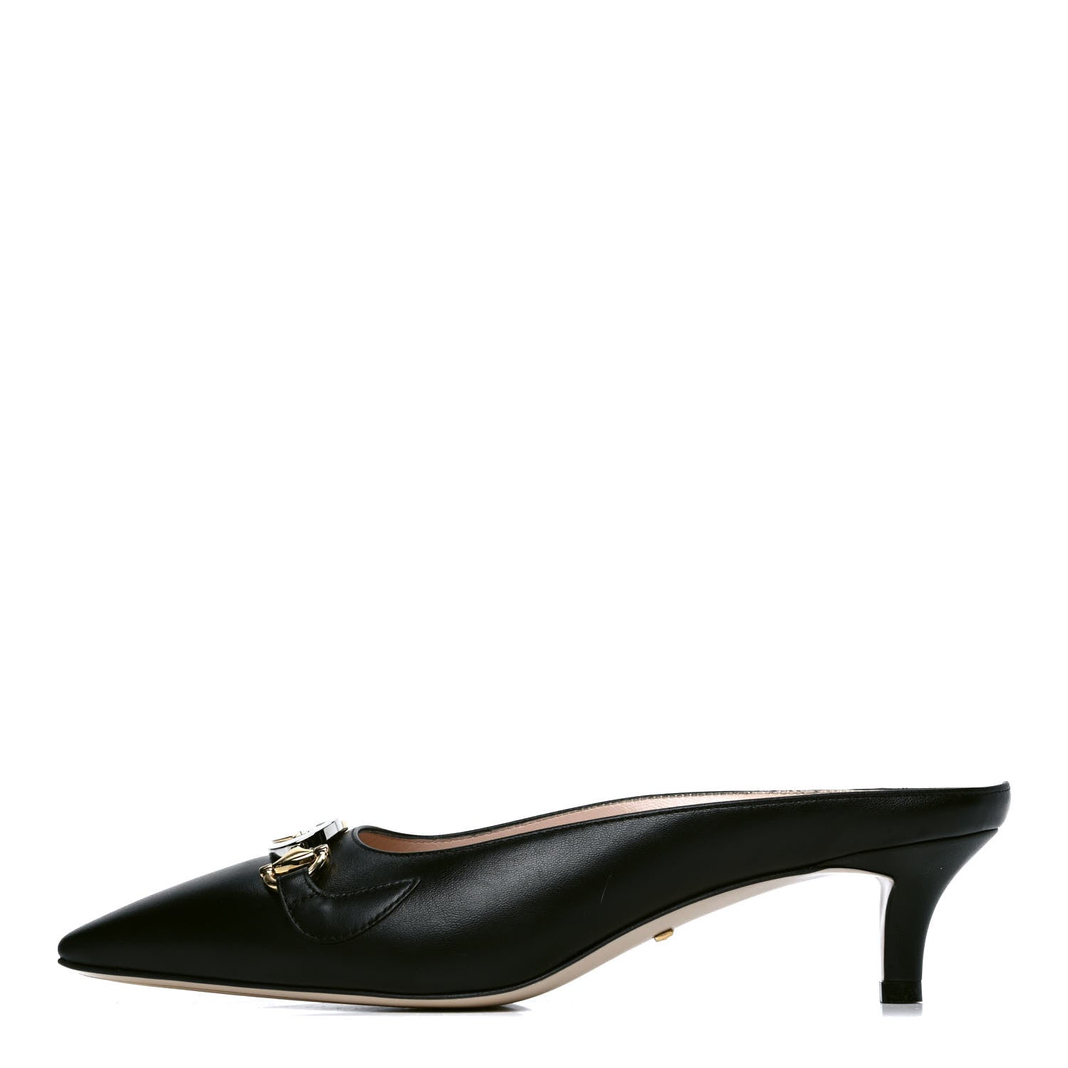 Gucci Malaga Kid Zumi Low Heel Mules 38 Black 1 of 7