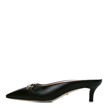 Gucci Malaga Kid Zumi Low Heel Mules 38 Black 1 of 7
