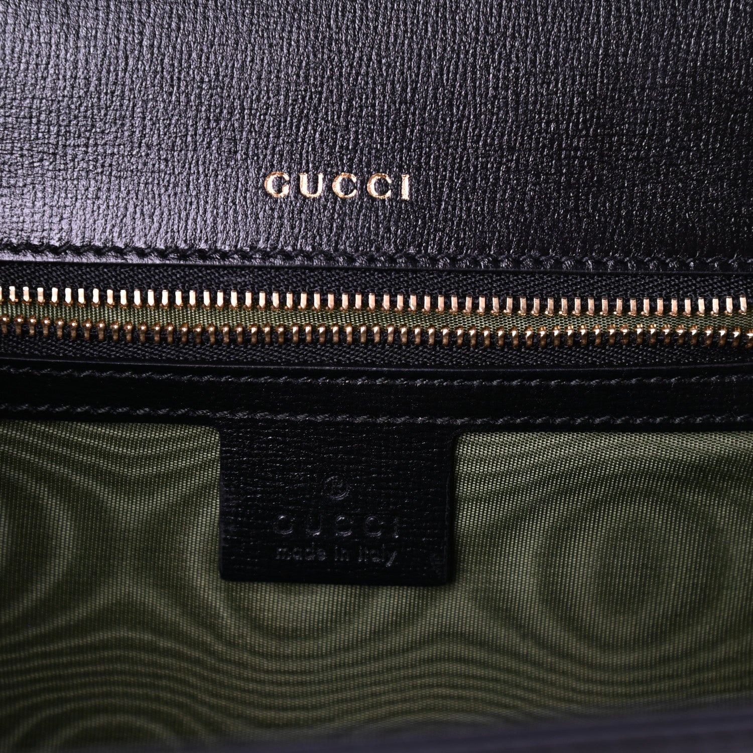 Gucci Textured Calfskin Small Torchon GG Ring Shoulder Bag Black 6 of 9