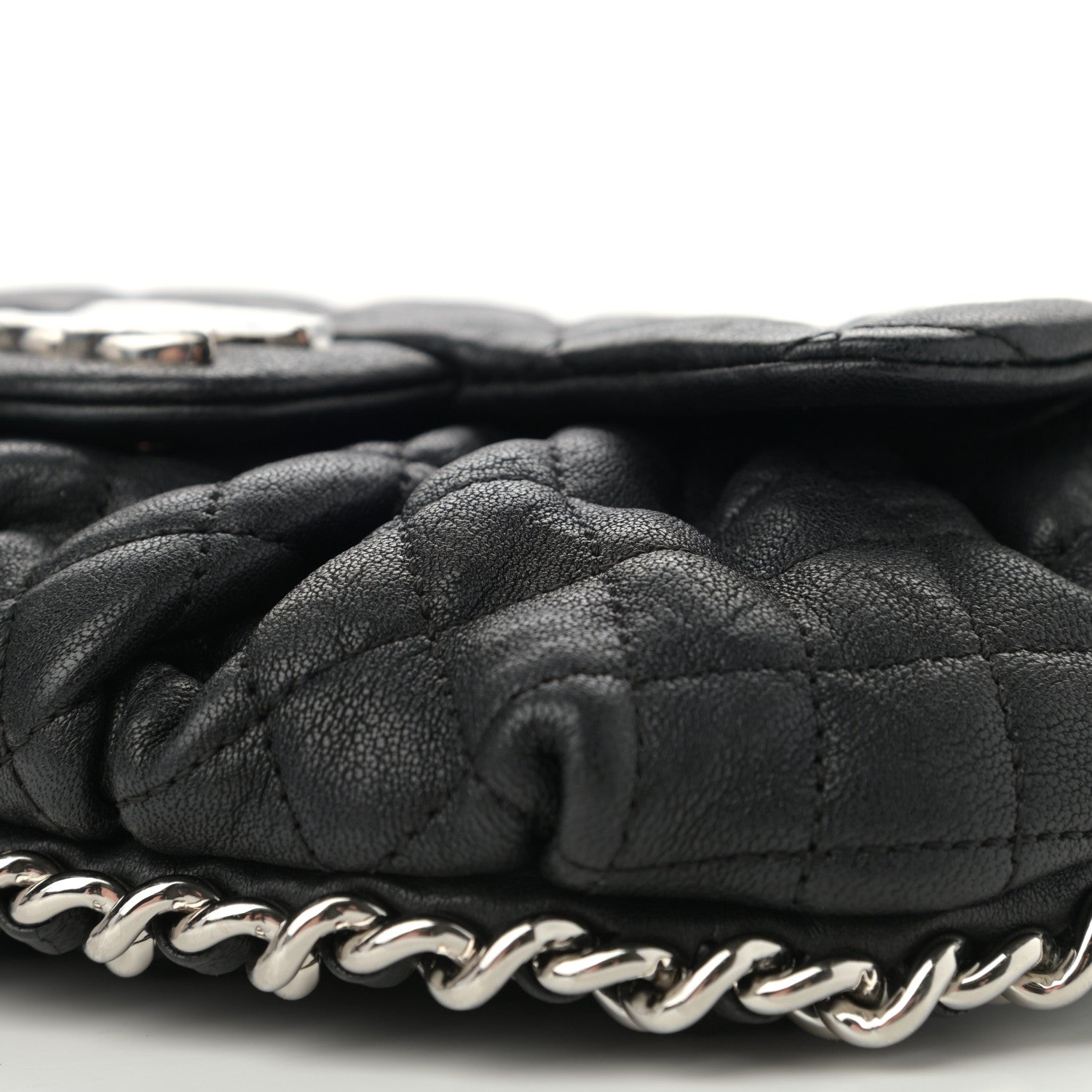 Chanel Washed Lambskin Quilted Mini Chain Around Messenger Black 10 of 10