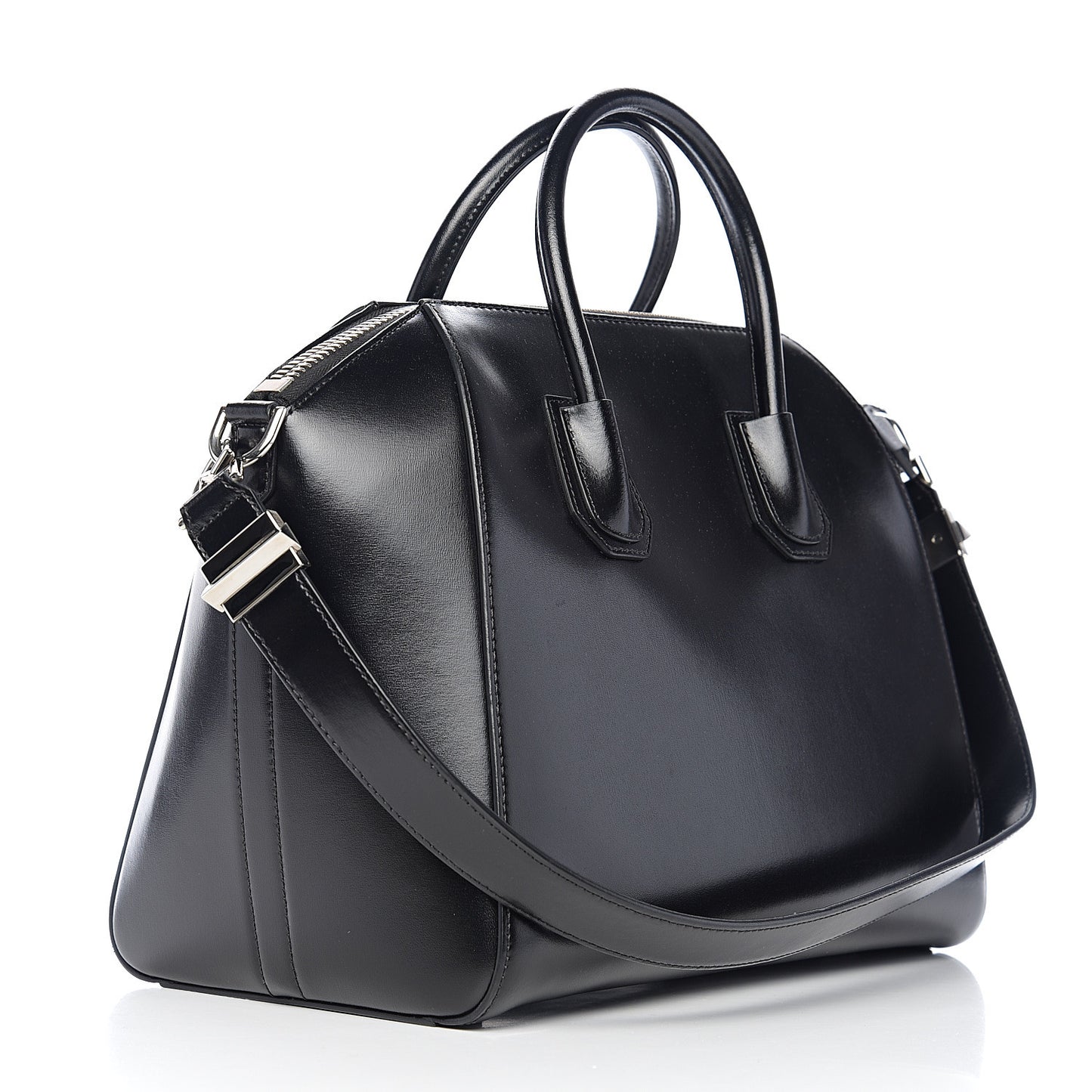 Shiny Lord Calfskin Medium Antigona Black