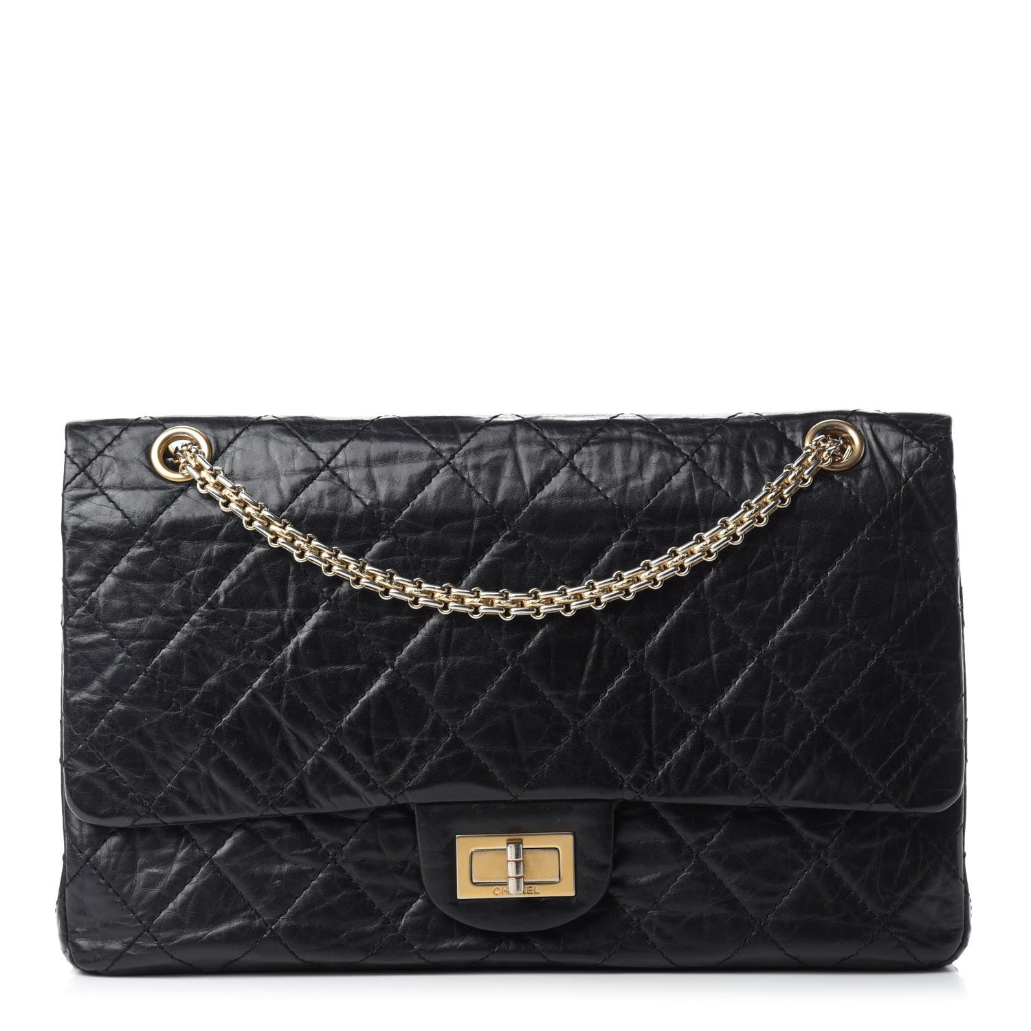 Chanel Aged Calfskin Quilted 50th Anniversary 2.55 Reissue 227 Flap Black 1 of 13