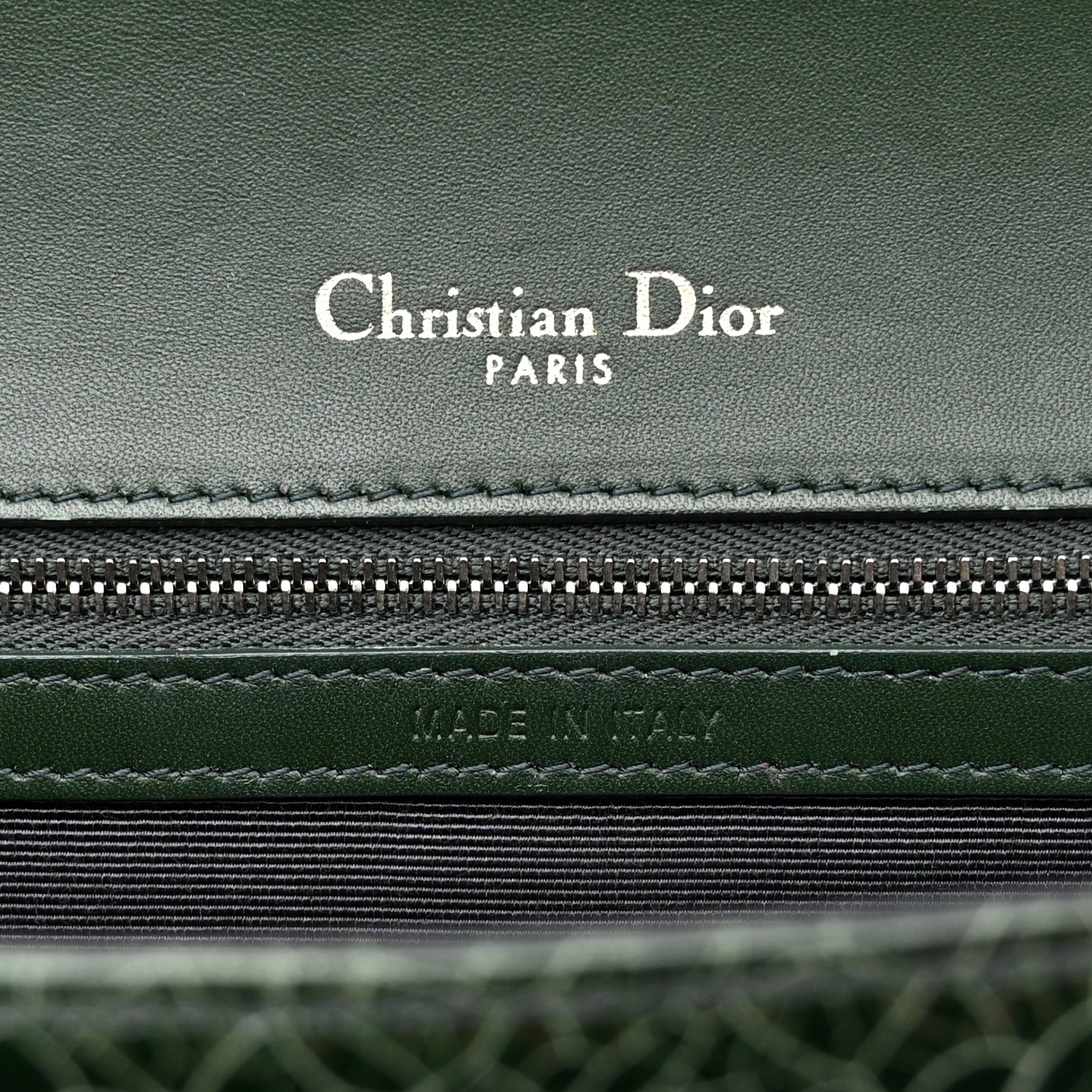Christian Dior Ceramic Effect Deerskin Large Diorama Flap Bag Malachite Green 7 of 13