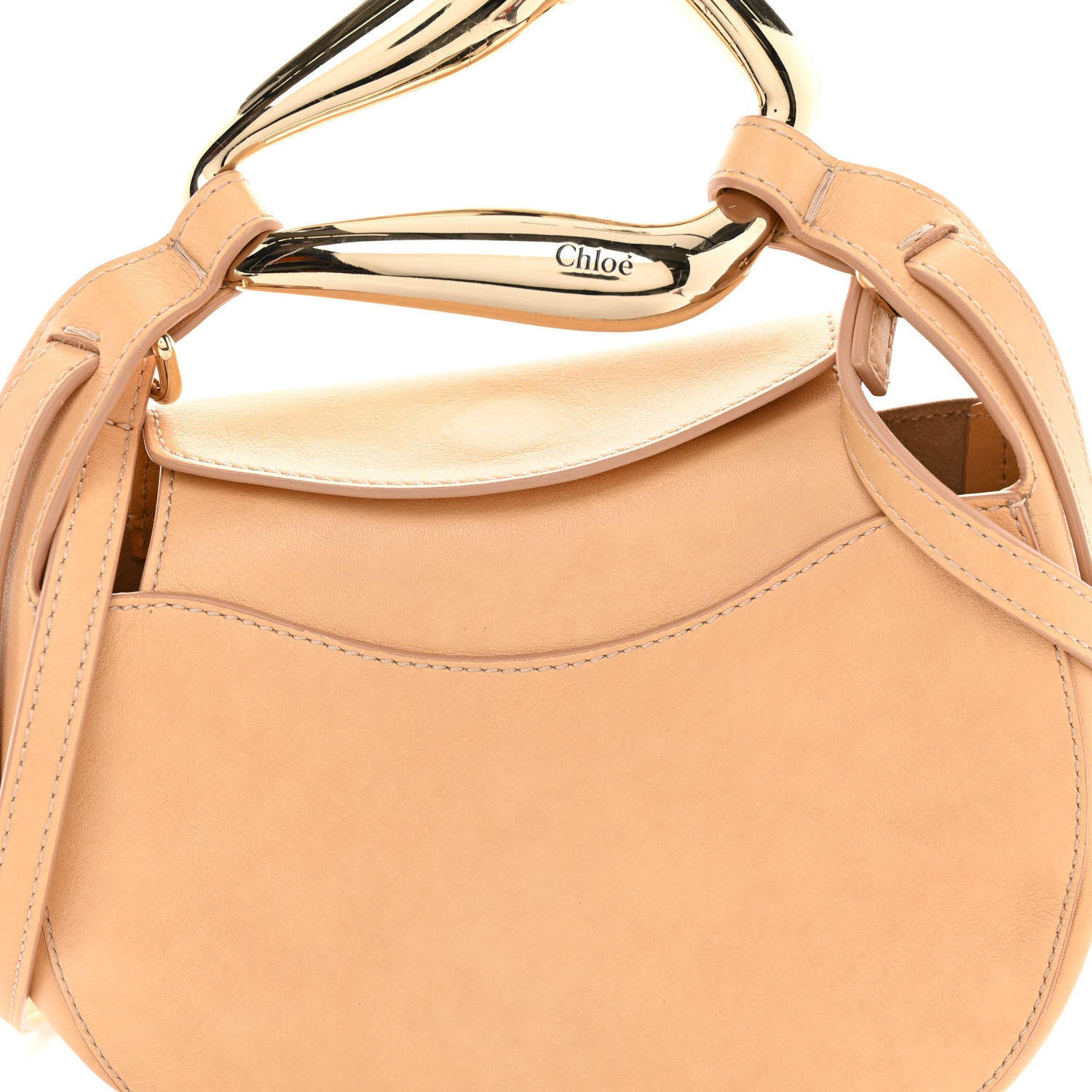 Chloe Small Grain Calfskin Kiss Bag Sandy Beige 7 of 10